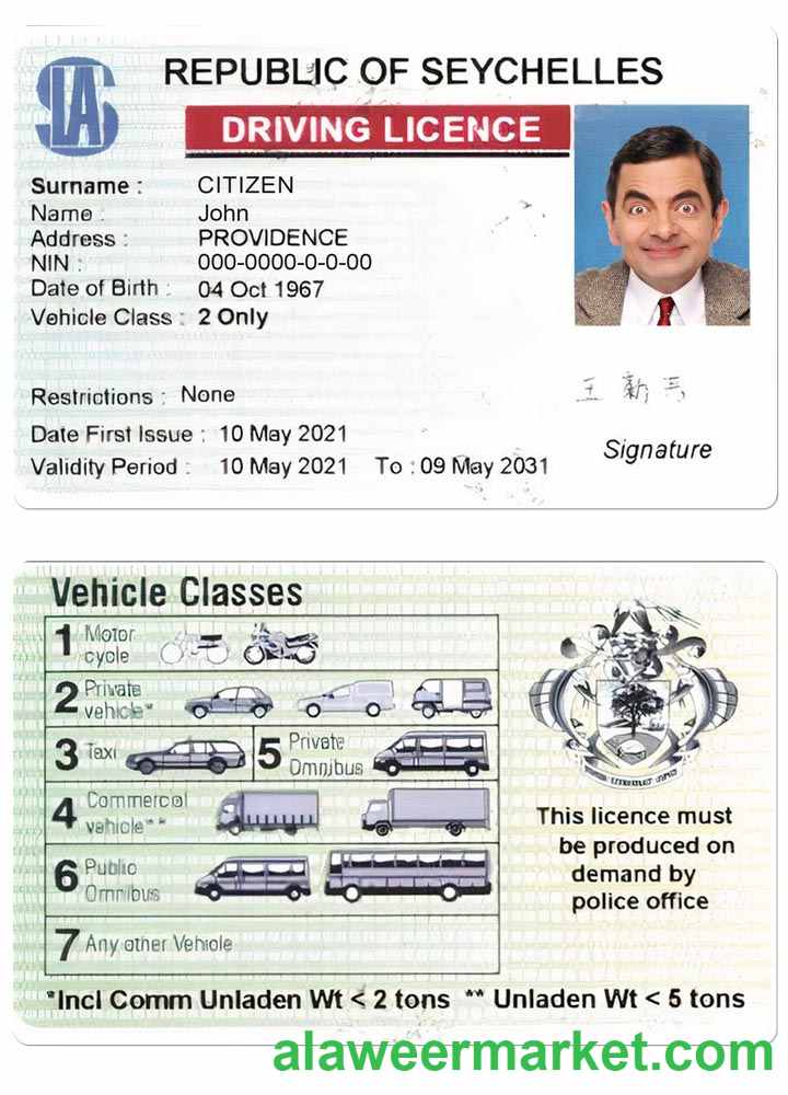 SEYCHELLES driving license